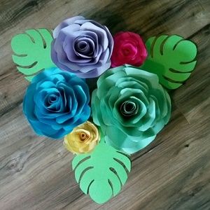 Paper flowers wall decor baby nursery decor Girls